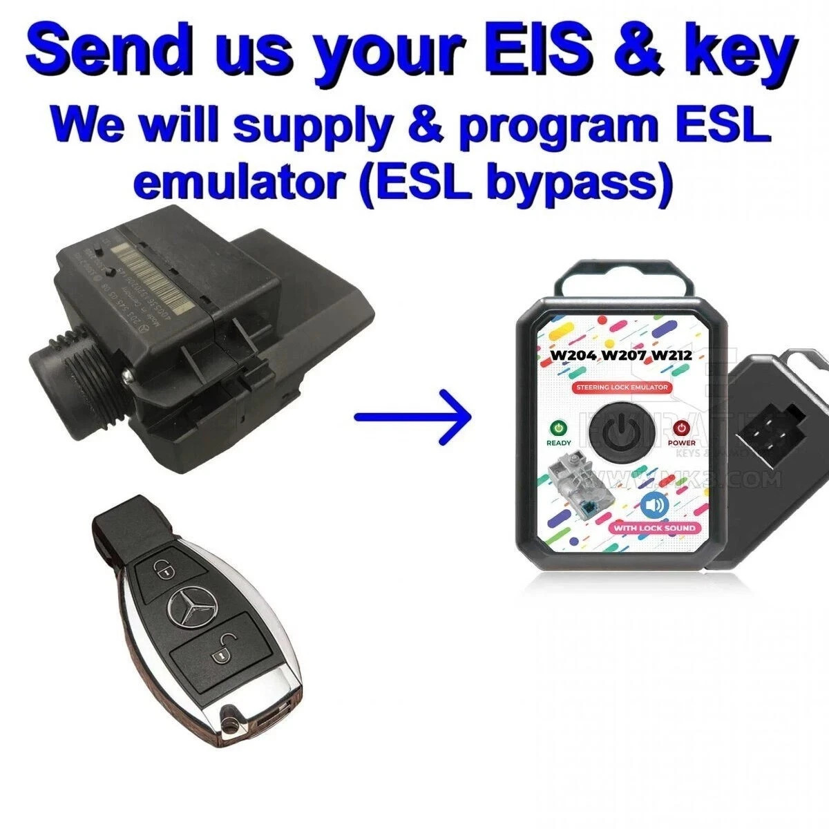 W204 Steering lock Emulator And 2 New Keys Programmed