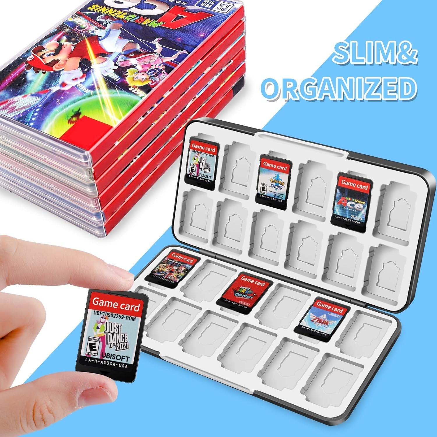 Nintendo Switch Game Card Case Holder 24 Games 24 Micro SD Storage OLED Lite