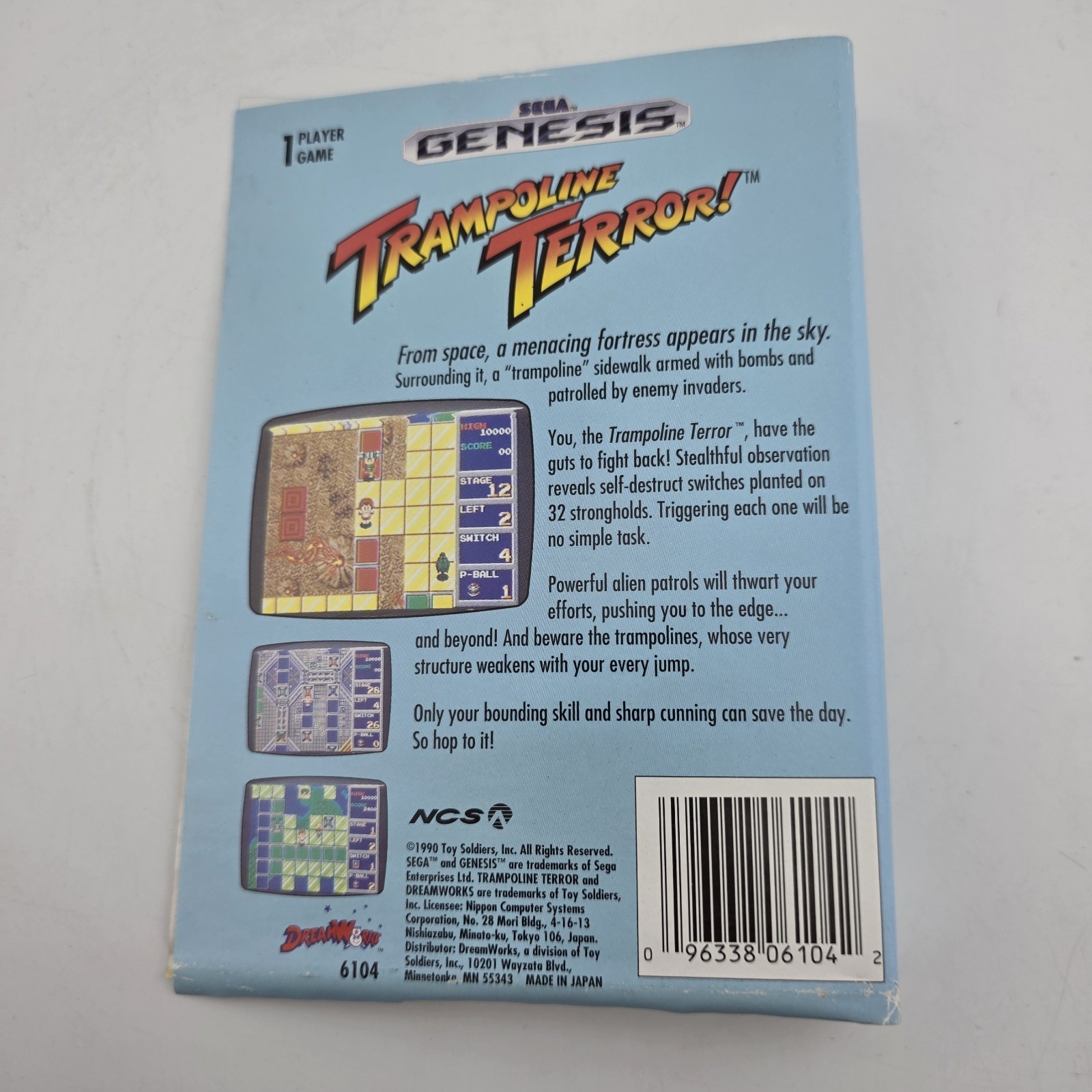 Trampoline Terror - Case Only - Sega Genesis - Authentic (No Game)