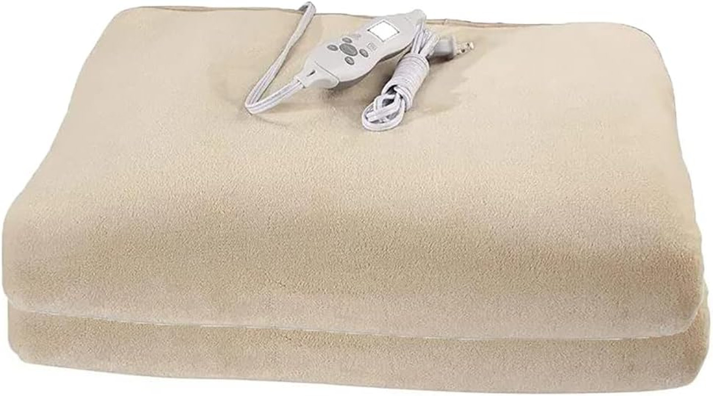 Deluxe Fleece Massage Table Warmer Pad - ETL Certified, Cream Color
