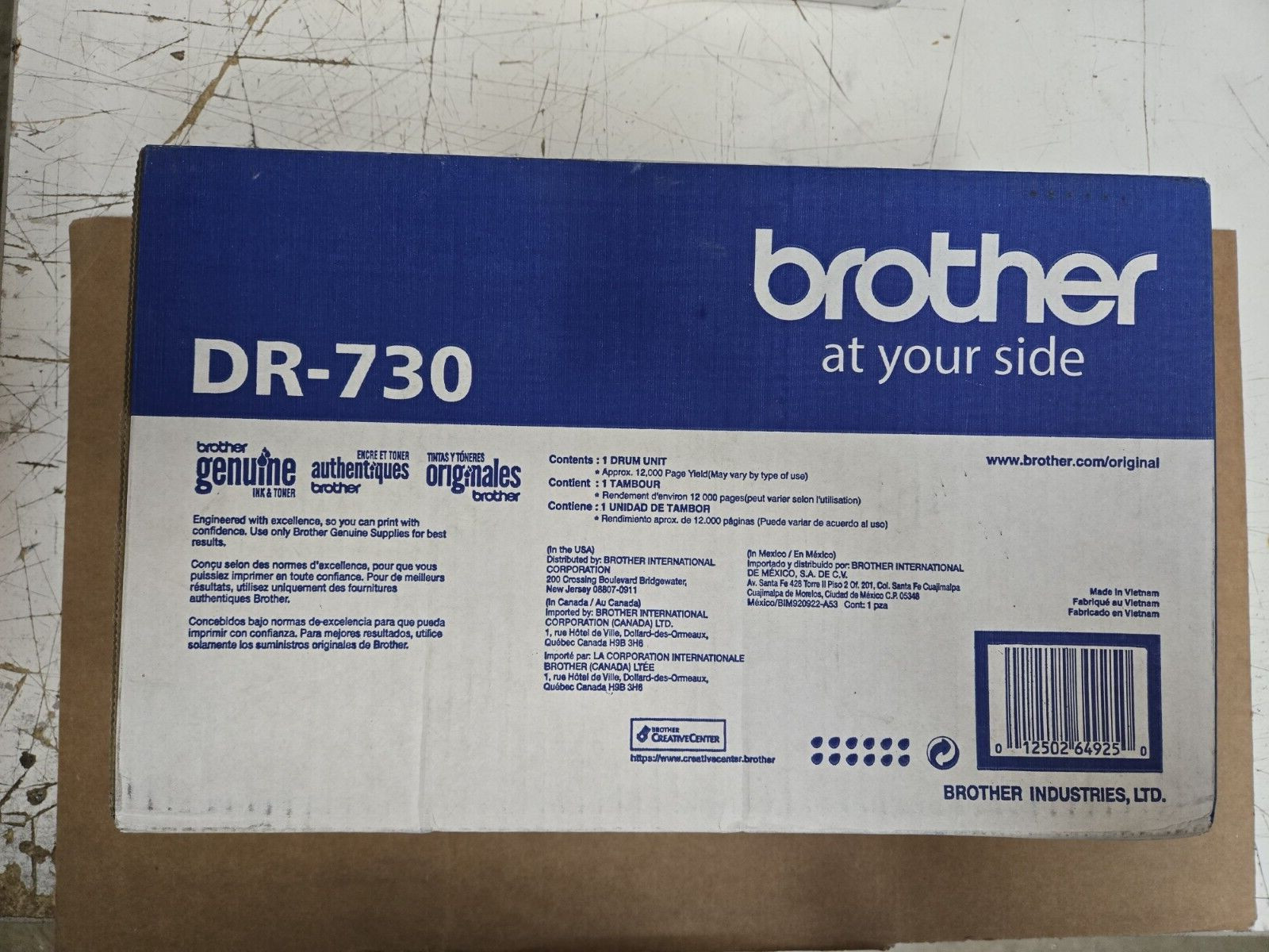 Genuine Brother DR730 DR-730 Black Drum Unit for DCP, HL & MFC Printers - OEM