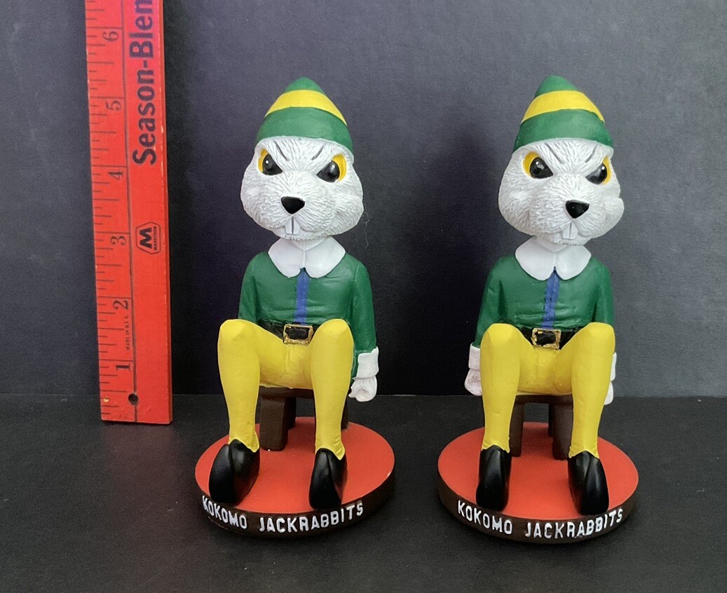 Buddy The Elf Bobbleheads - Kokomo Jackrabbits Jax Mascot 2017 SGA -Two Included