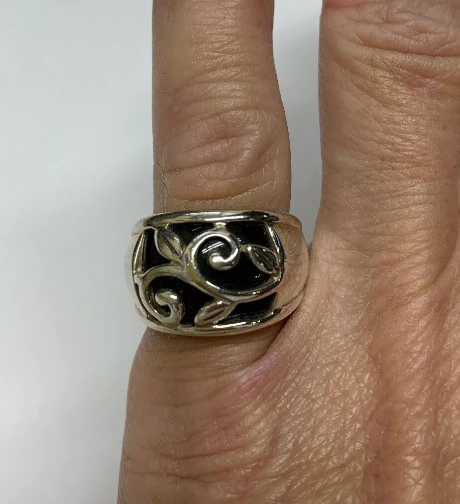 Sterling Silver Thailand Black Onyx Dome Ring Size 5
