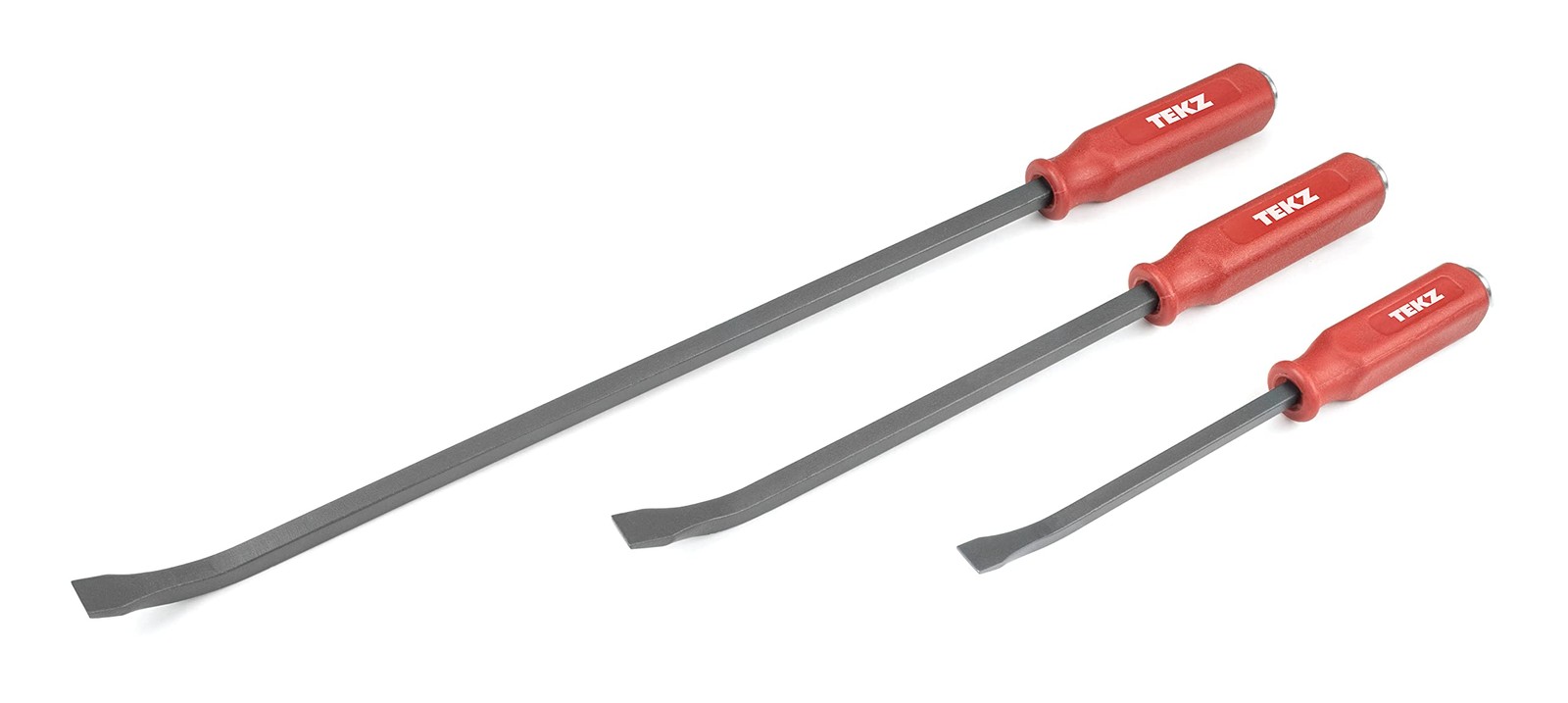 TEKZ 17113 3-Piece Angled Tip Pry Bar Set with Strike Cap Handle