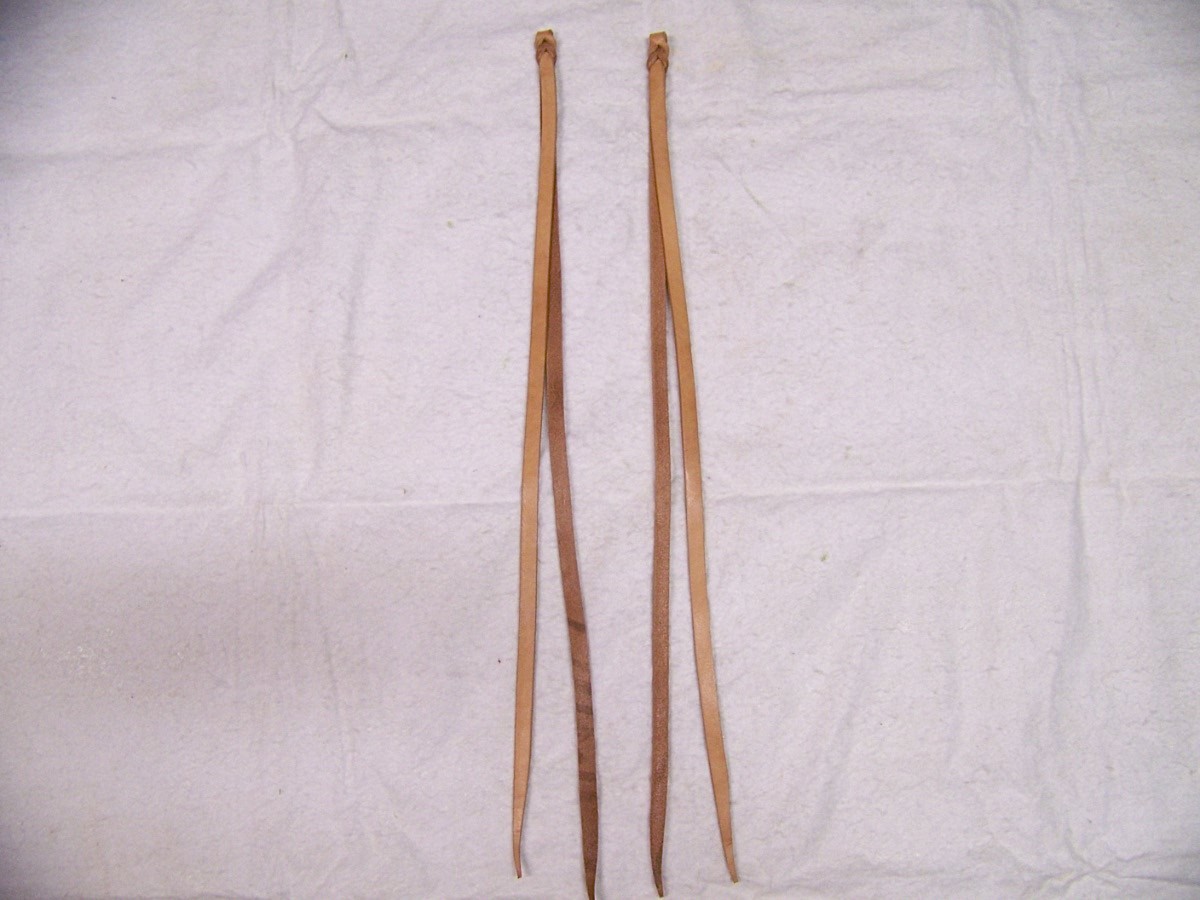 One Pair EXTRA LONG Leather Saddle Strings--35" long x 1/2 " wide----Tan Color