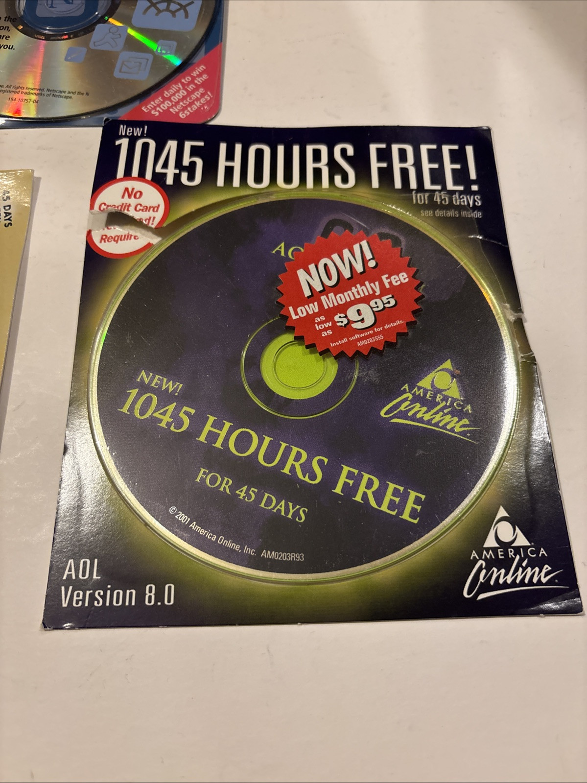 AOL, Netscape 6 & Earthlink Internet Svc Install CD Discs Vtg Software PC Window
