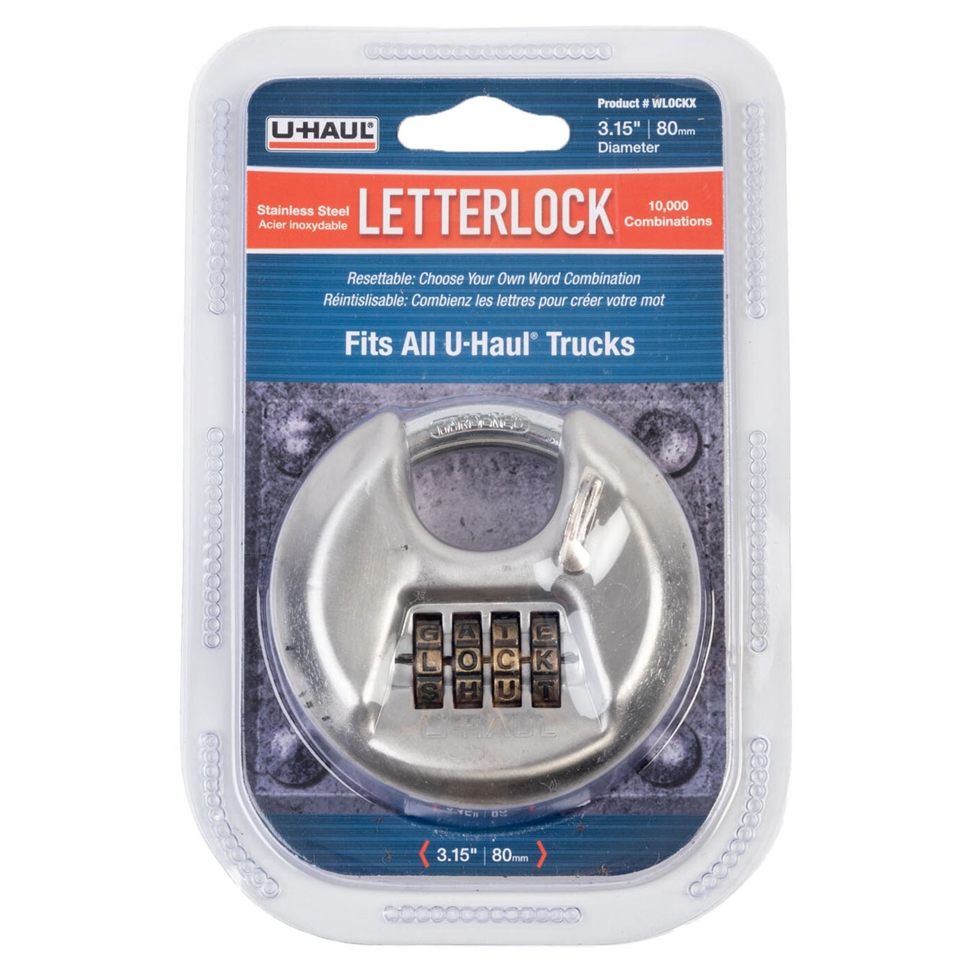 Uhaul Brand WordLock® Discus Lock - 3.15” Diameter (80 mm)** NEW**