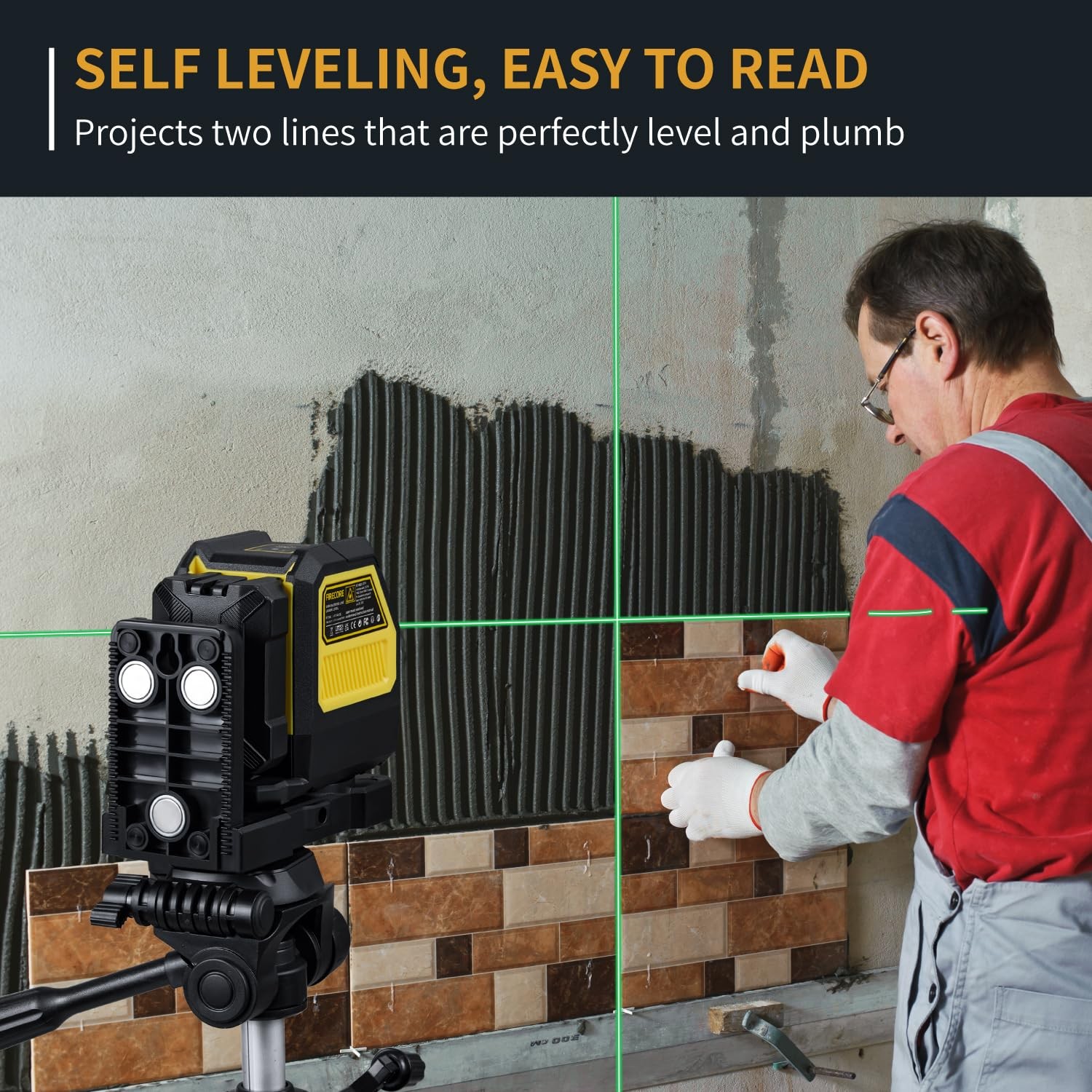 Laser Level with Receiver, Self-Leveling Cross Line Laser and Receiver Combo ...