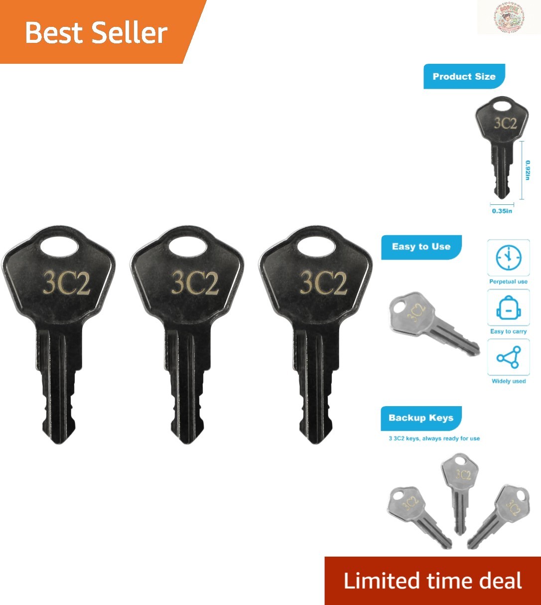 Quality Silver Replacement Keys for Sentry Safe Model 1100, 3 Keys Included