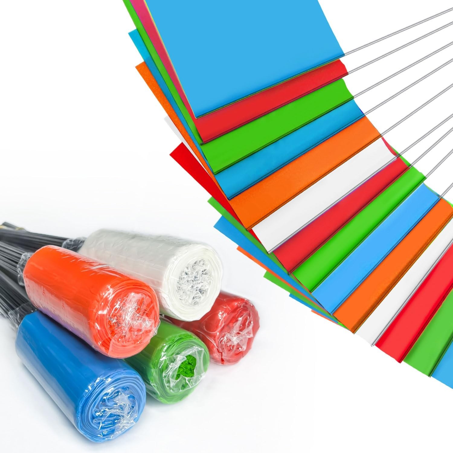 Zozen Marking Flags, 500 Pack / 100 x 5 Colors / 15x4x5 Inch - Yard Flags for...