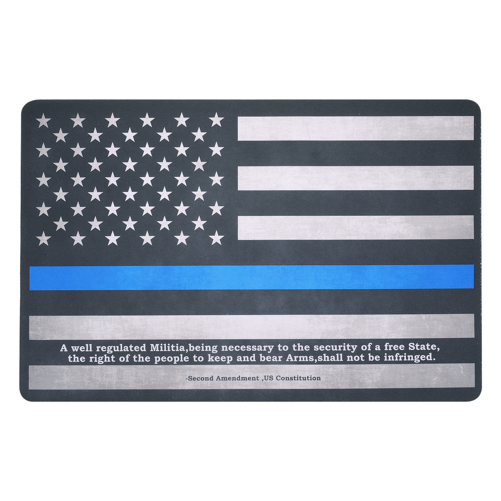 Thin Blue Line Flag Gun Mat Gun Cleaning Mat of USA 11"x17"