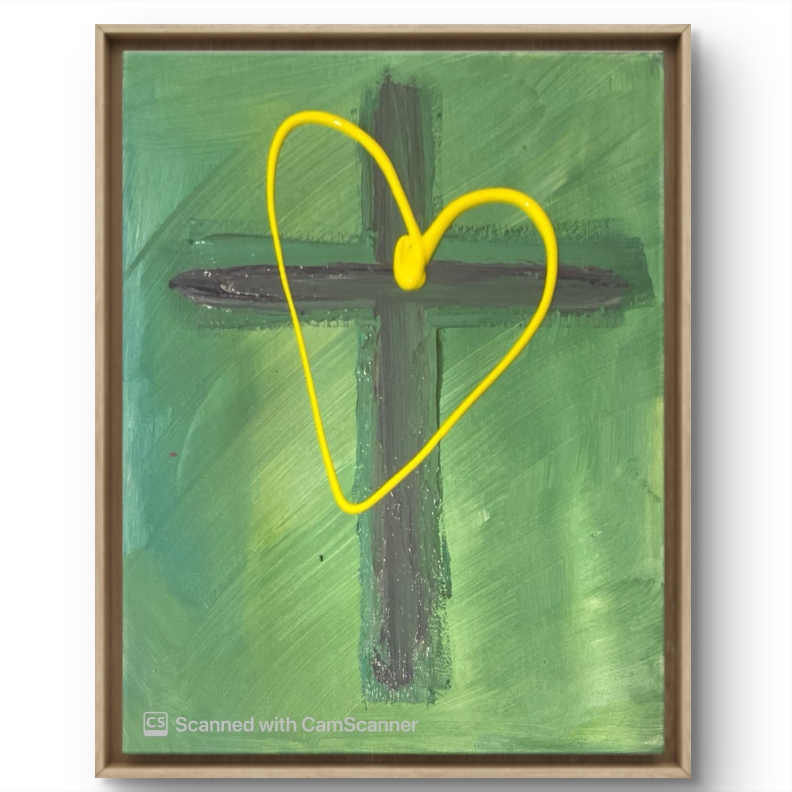 BLESSED#1228 Cross Easter 11x14 Original Canvas Abstract Art