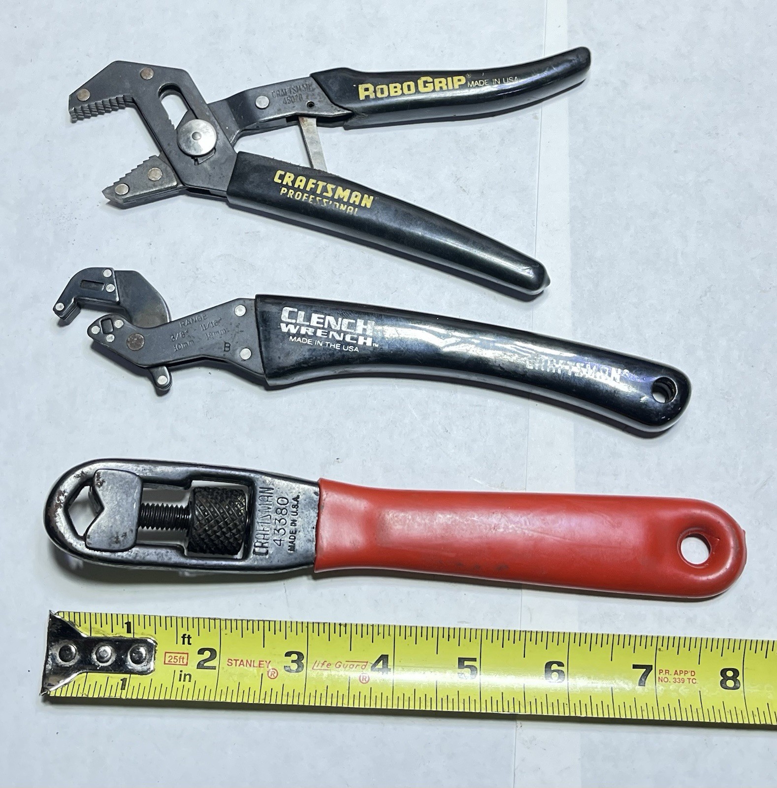 3 Craftsman Adjustable Wrenches Used