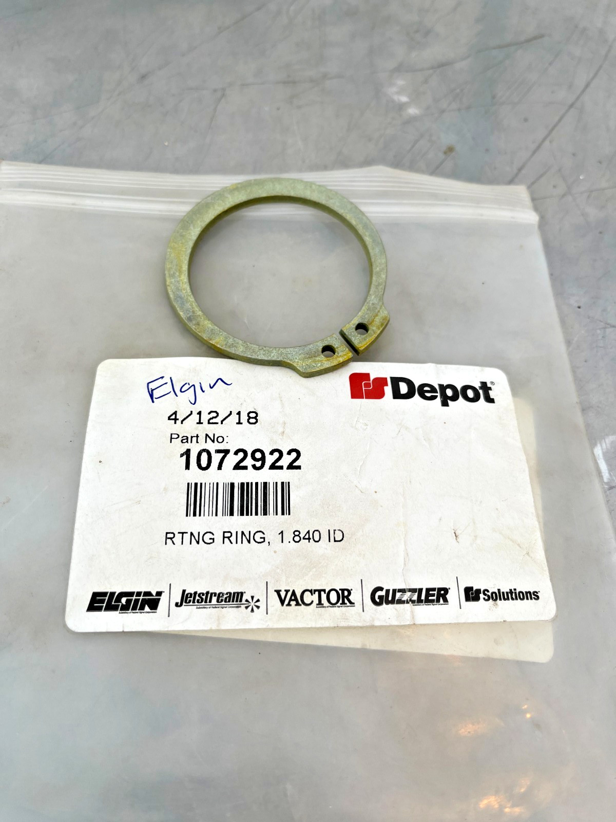 1072922 ELGIN RETAINING RING Snap RING LS1072922