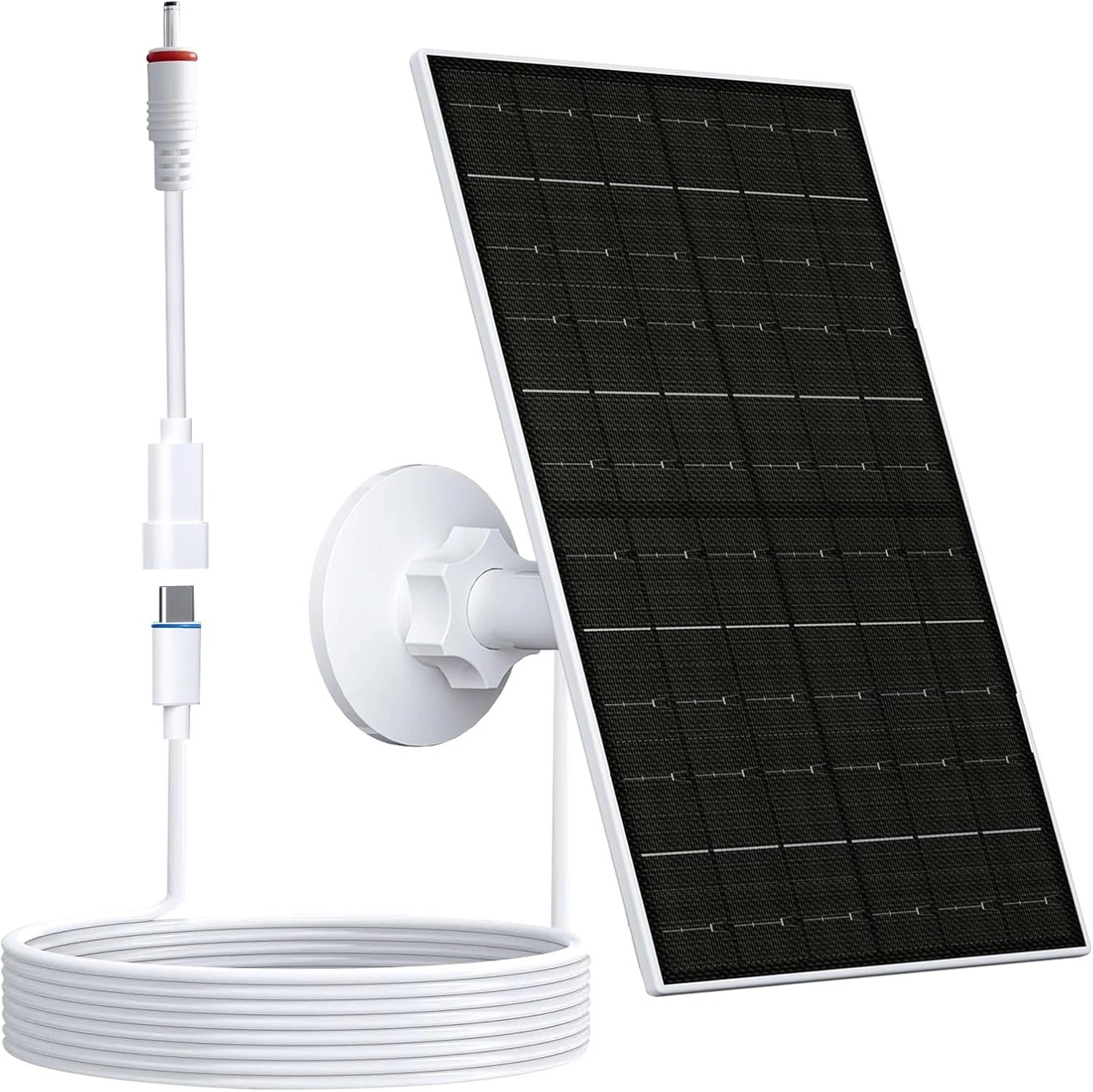 7W Solar Panel for Ring Camera, Solar Charger with USB-C & 3.5Mm Ports for Ring