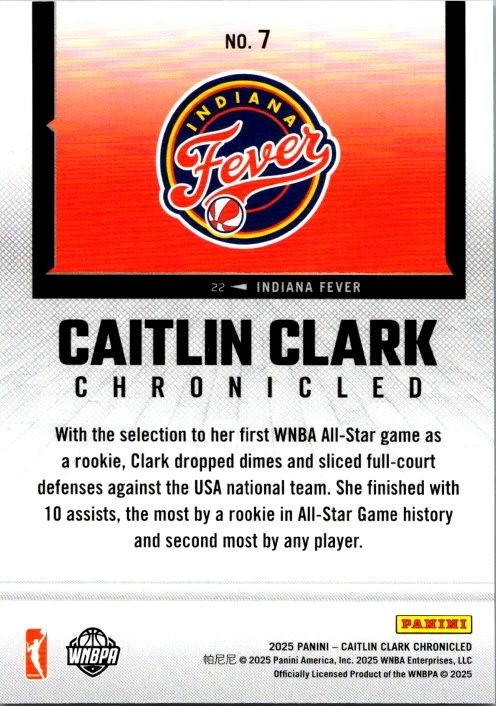 2025 Panini Caitlin Clark Chronicled - Holo & Base - Complete Your Set