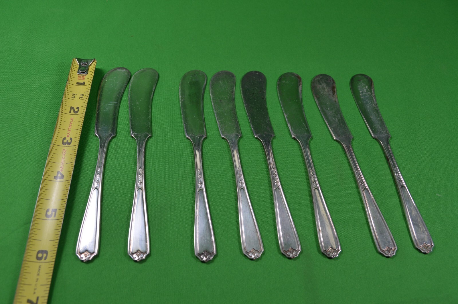 8 PC National Silver Co Silver Plate Butter Spreader,Pattern No. 1,Replacement,D