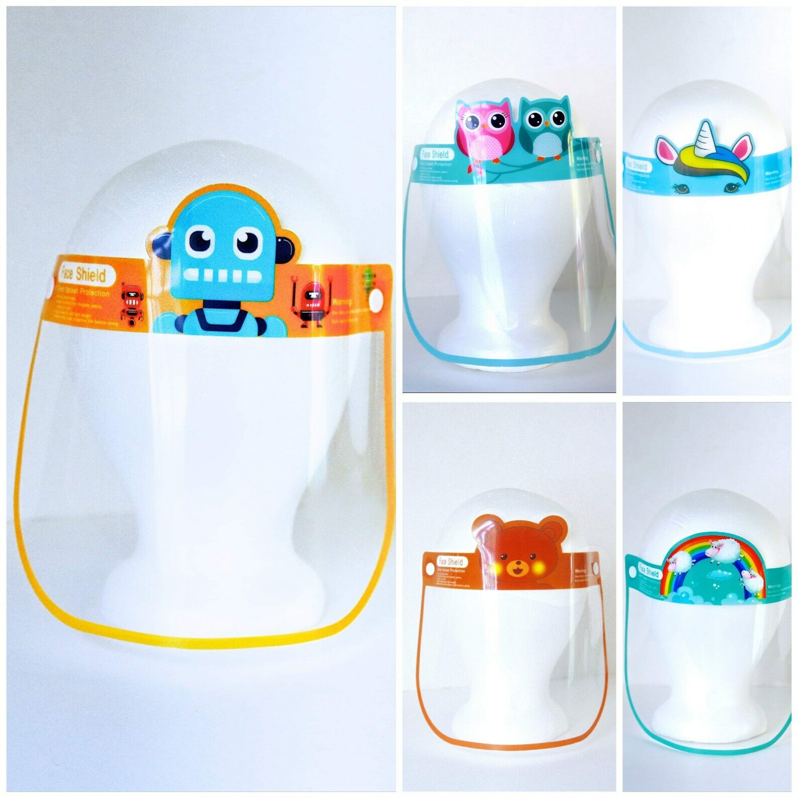 Face Shield w/ Elastic Band for Kids Transparent Protective Face Back to School