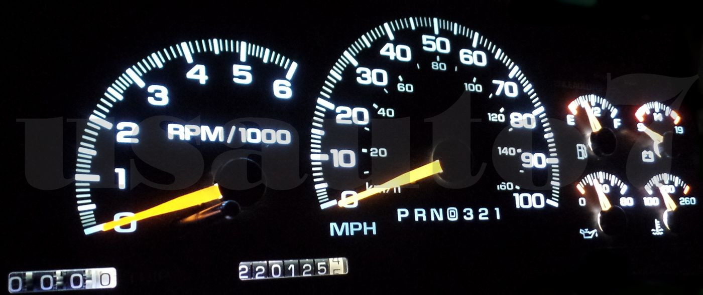 Dash Speedometer Cluster Gauges WHITE LED LIGHT KIT Fits 99-00 Cadillac Escalade