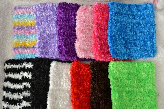 NEW Girls 8" Inch Kids fuzzy Crochet Headbands TUTU Top MANY COLORS YOU CHOOSE