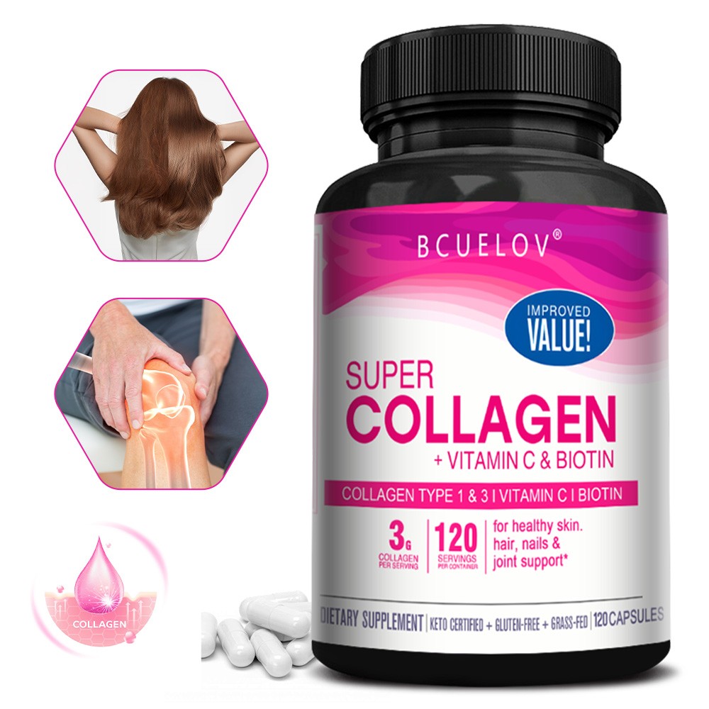 Collagen+Vitamin C & Biotin Capsules Revitalizes Muscles, Hair, Nails And Joints