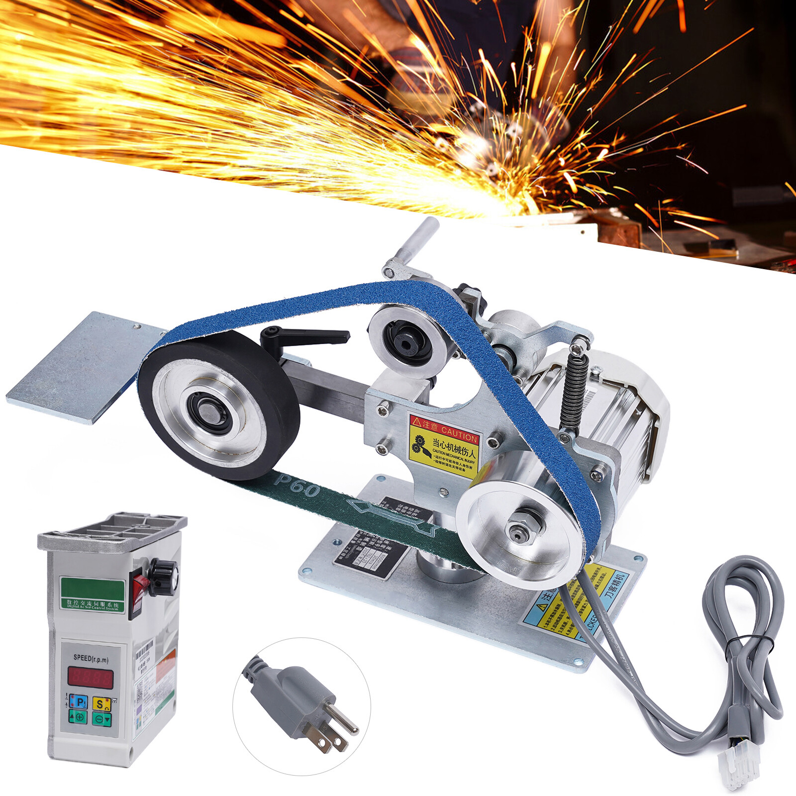 550W 762x25MM Belt Sander Sharpener Polishing Grinder Tool+Brushless Motor