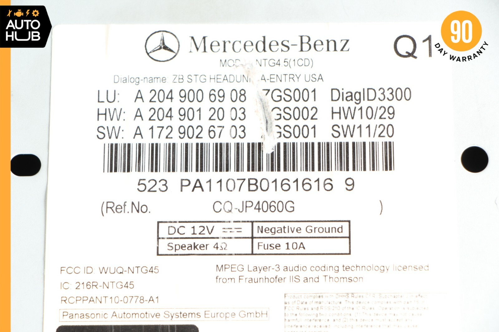 Mercede W204 C250 C300 C350 Navigation Command Head Unit CD Audio OEM