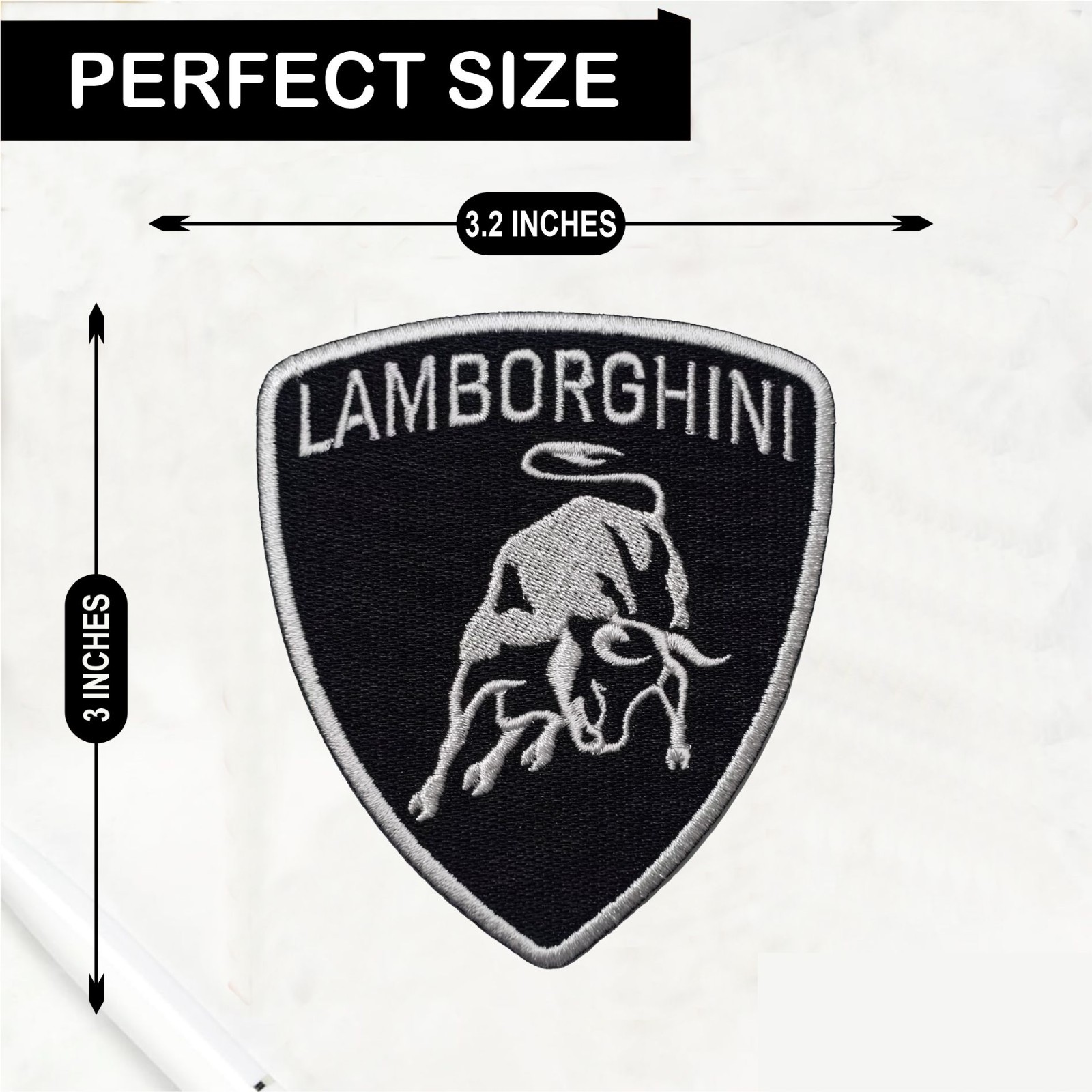 Pack of 2 Lamborghini Iron On Patch - Sew Patch - Crest Embroidered Patch