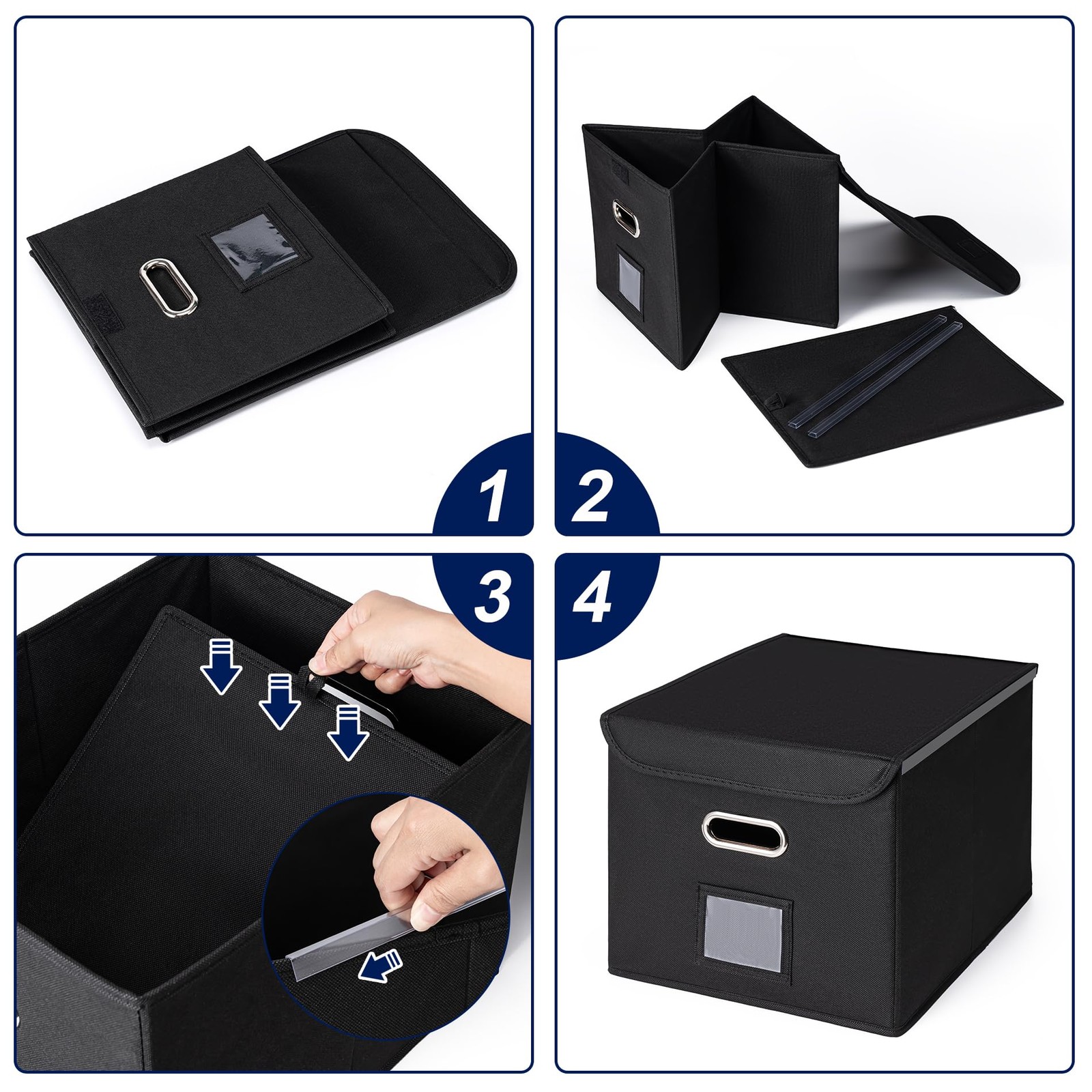 CADONO File Organizer Box with Lid, Large Hanging File Folder Organizer with ...