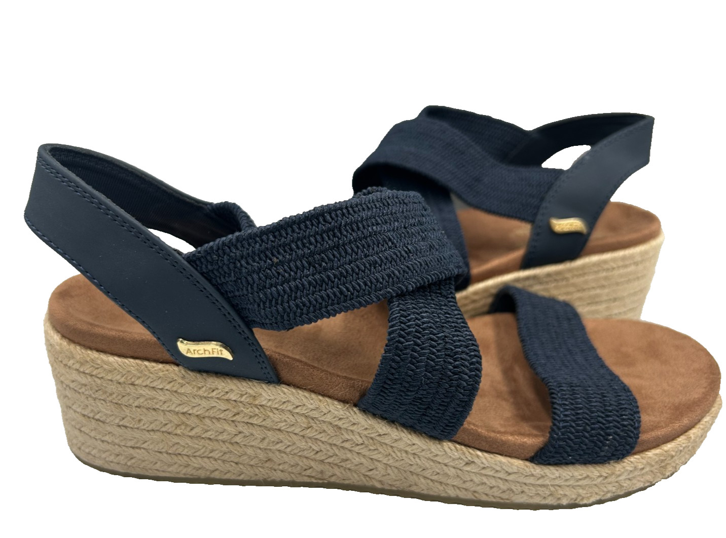 Skechers Women's Martha Stewart Arch Fit Beverlee Sandals Tan/Navy Size:8 109Y