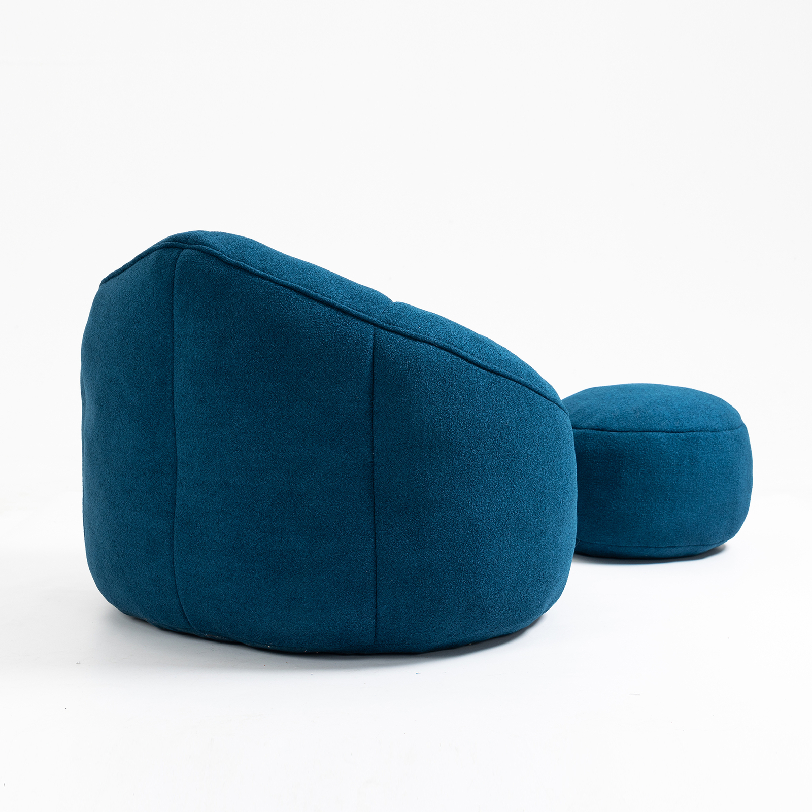 Bean Bag Sofa Chair High Pressure Foam Bean Bag Chair with Padded Footrest Blue