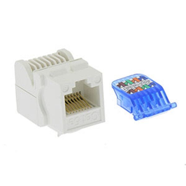 10x Cat5e RJ45 Network LAN Ethernet Keystone Jack Tool Less Snap In Insert White