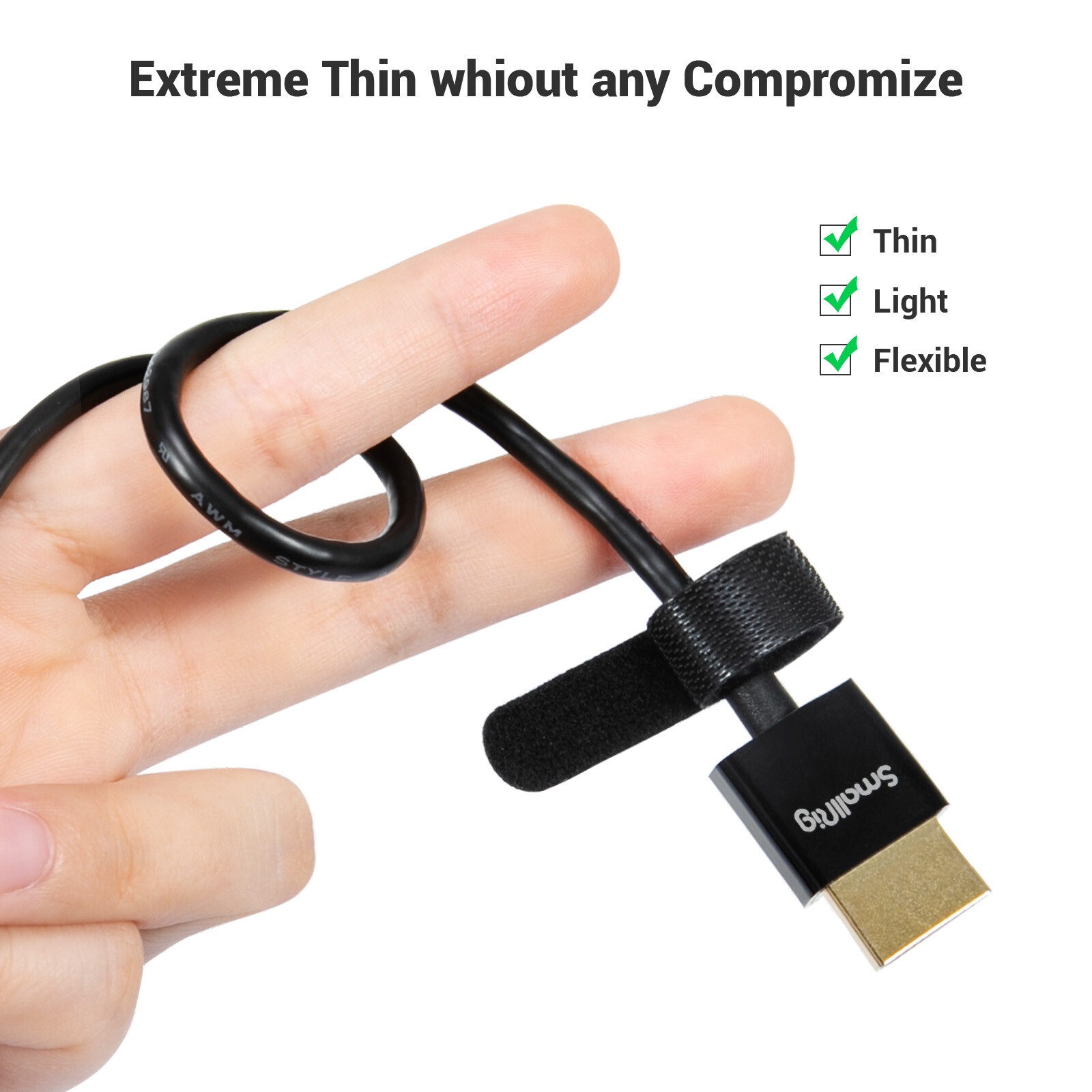 SmallRig Ultra Slim 4K HDMI Cable 35 Length High Speed Cable for Camera-2956