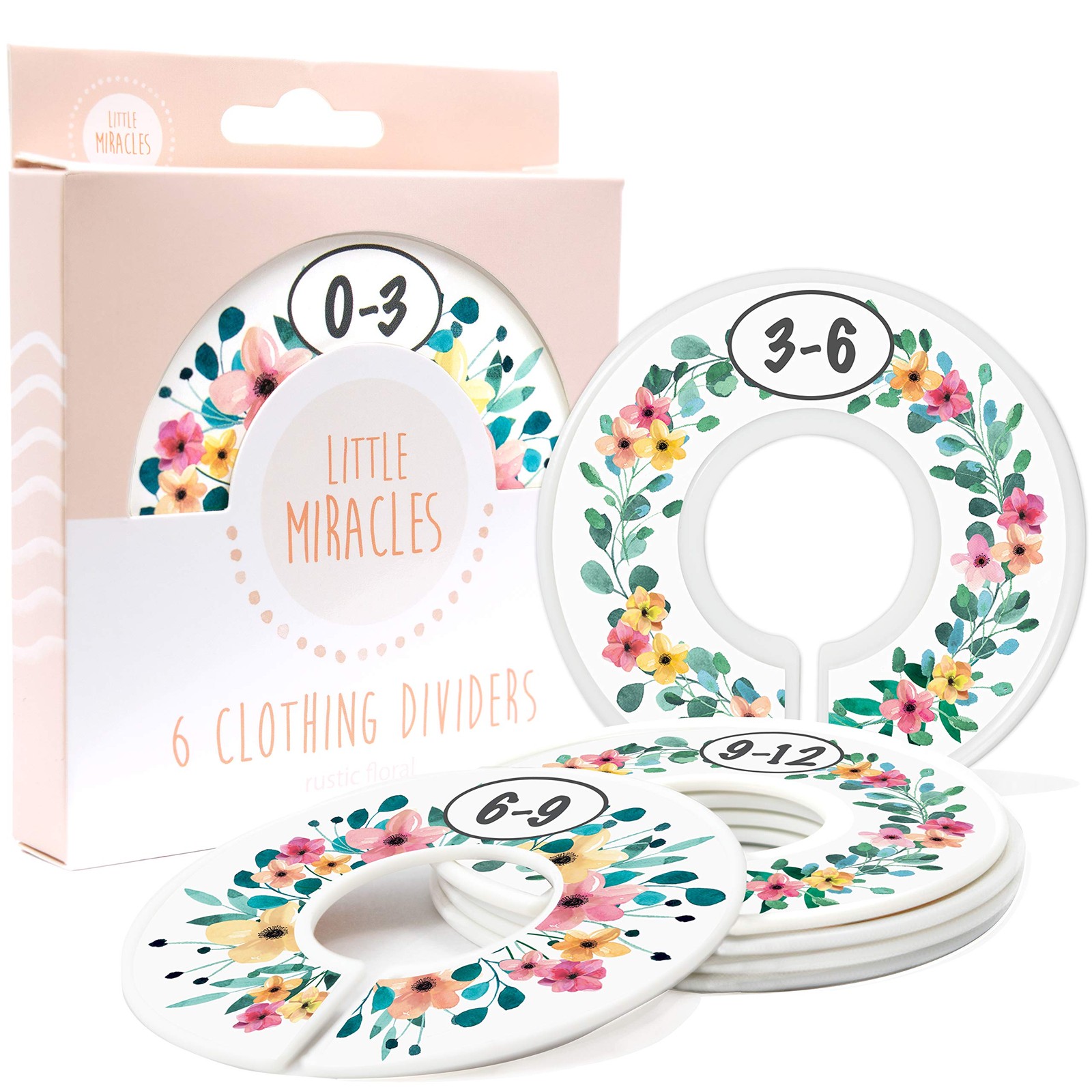 Baby Closet Size Dividers - Rustic Floral Nursery Closet Dividers for Baby Cl...