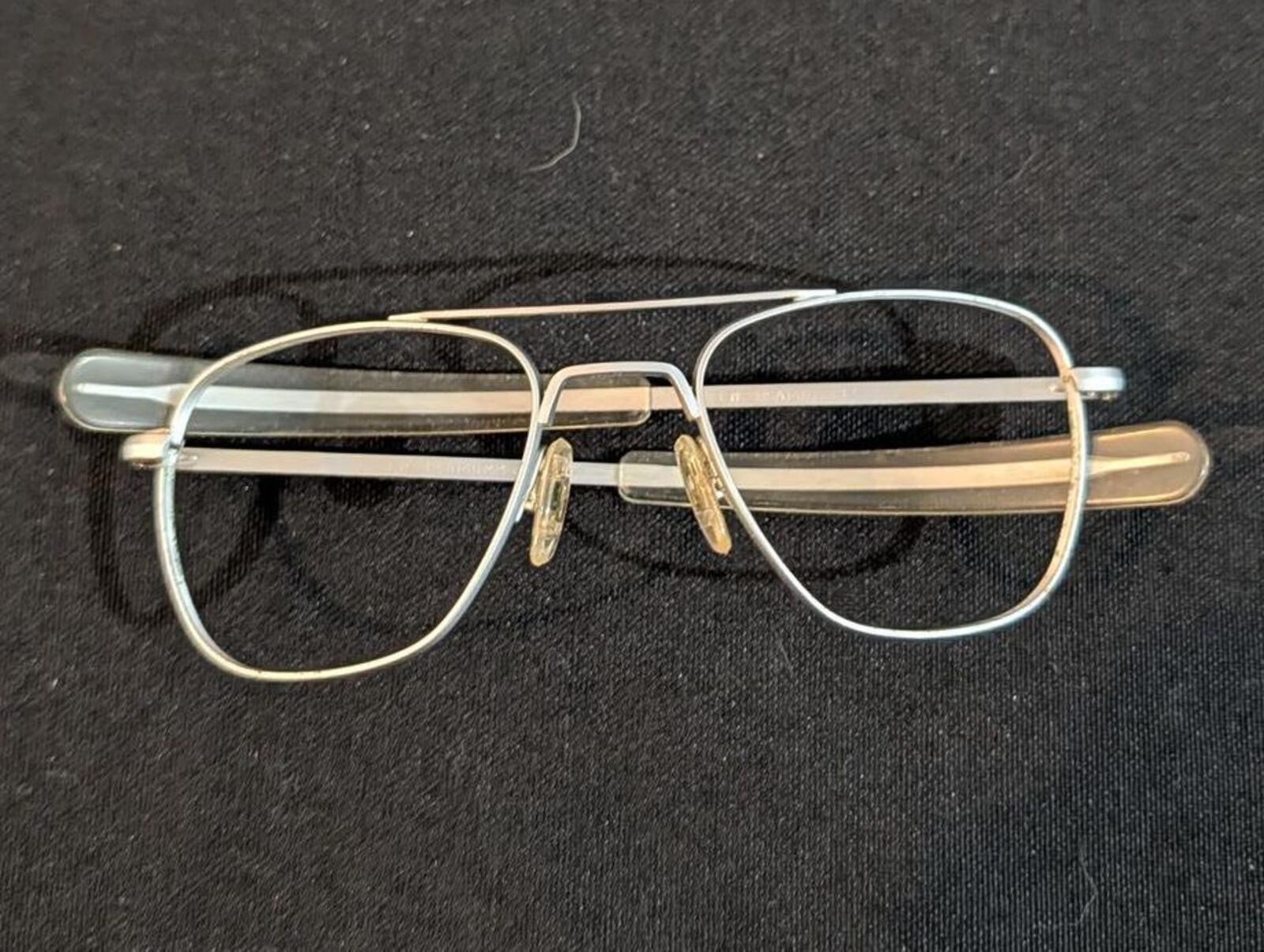 Vtg AF 52-20 Randolph Engineering Brushed Silver Aviator Frames