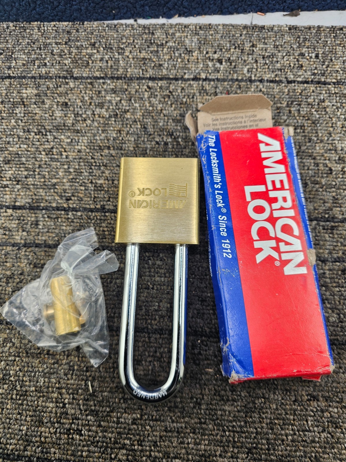 American Lock A3702WO Solid Brass Padlock 2-inch Body x 3-inch Hardened Shackle