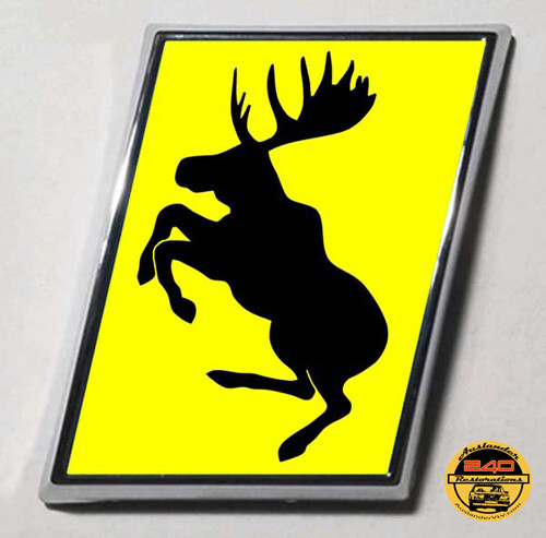 GENUINE Traditional Prancing Moose VOLVO 1” Hard Chrome Badge Slash Emblem