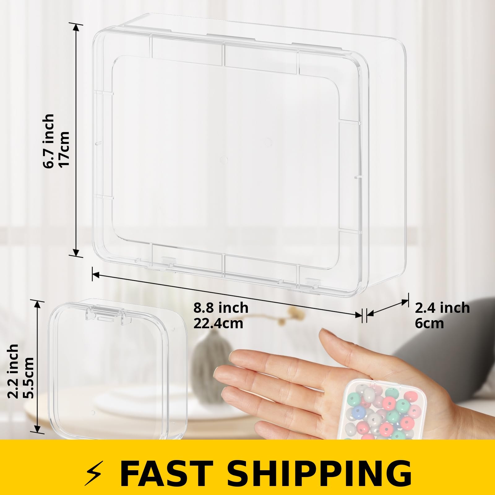 Mathtoxyz Bead Organizer Box with 30 Small Clear Storage Containers