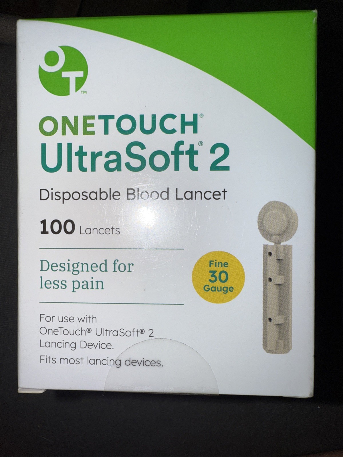 OneTouch Ultra Soft 2 Lancets 33 Gauge Extra Fine  100 ct Exp-7-31-28/ 12-31-28