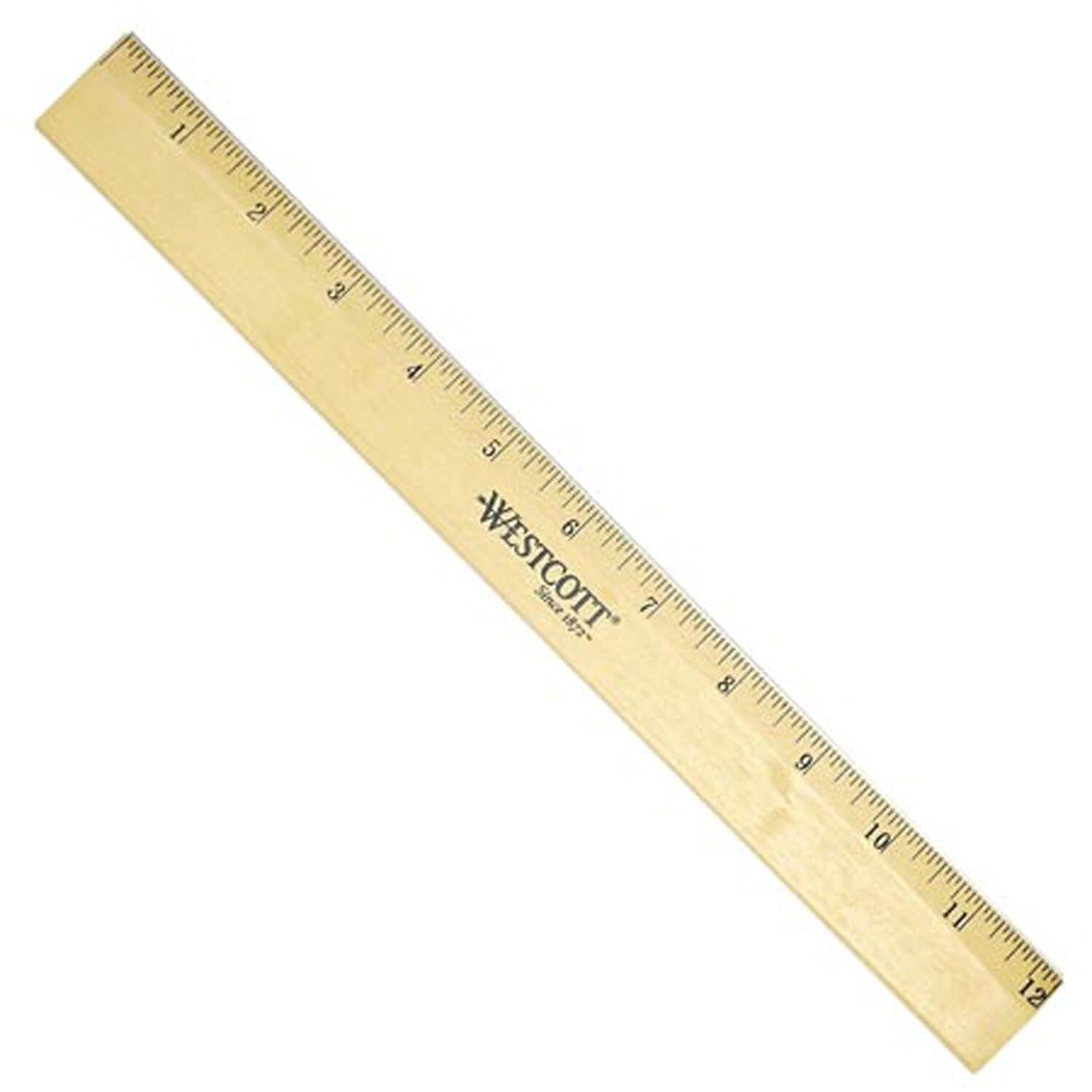 Westcott 05011 Beveled Edge Wooden Ruler, 12 Inch 1 Count (Pack of 1), Wood