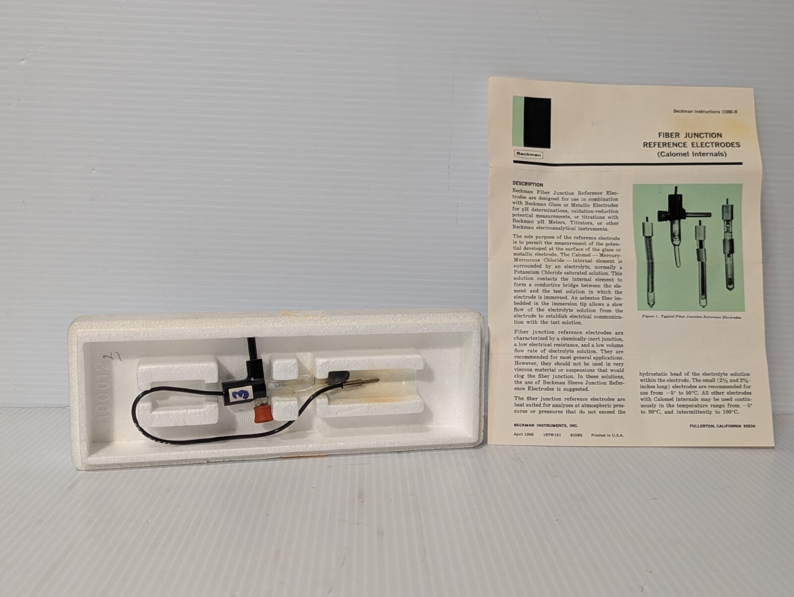 Beckman Calomel Internal Fiber Junction Reference Eletrode