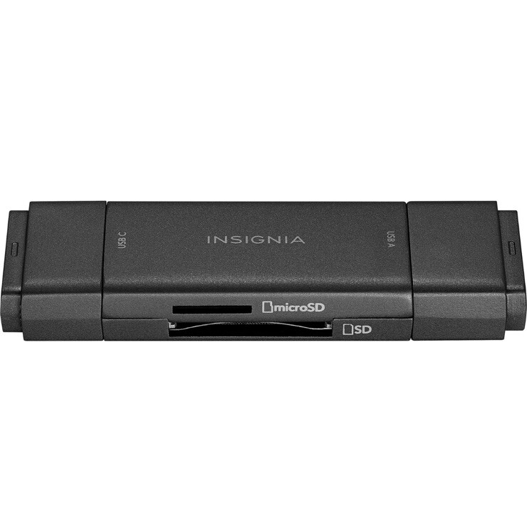 Insignia USB-C usb to SD microSD Memory Card Reader PC MAC Tablets ios Android