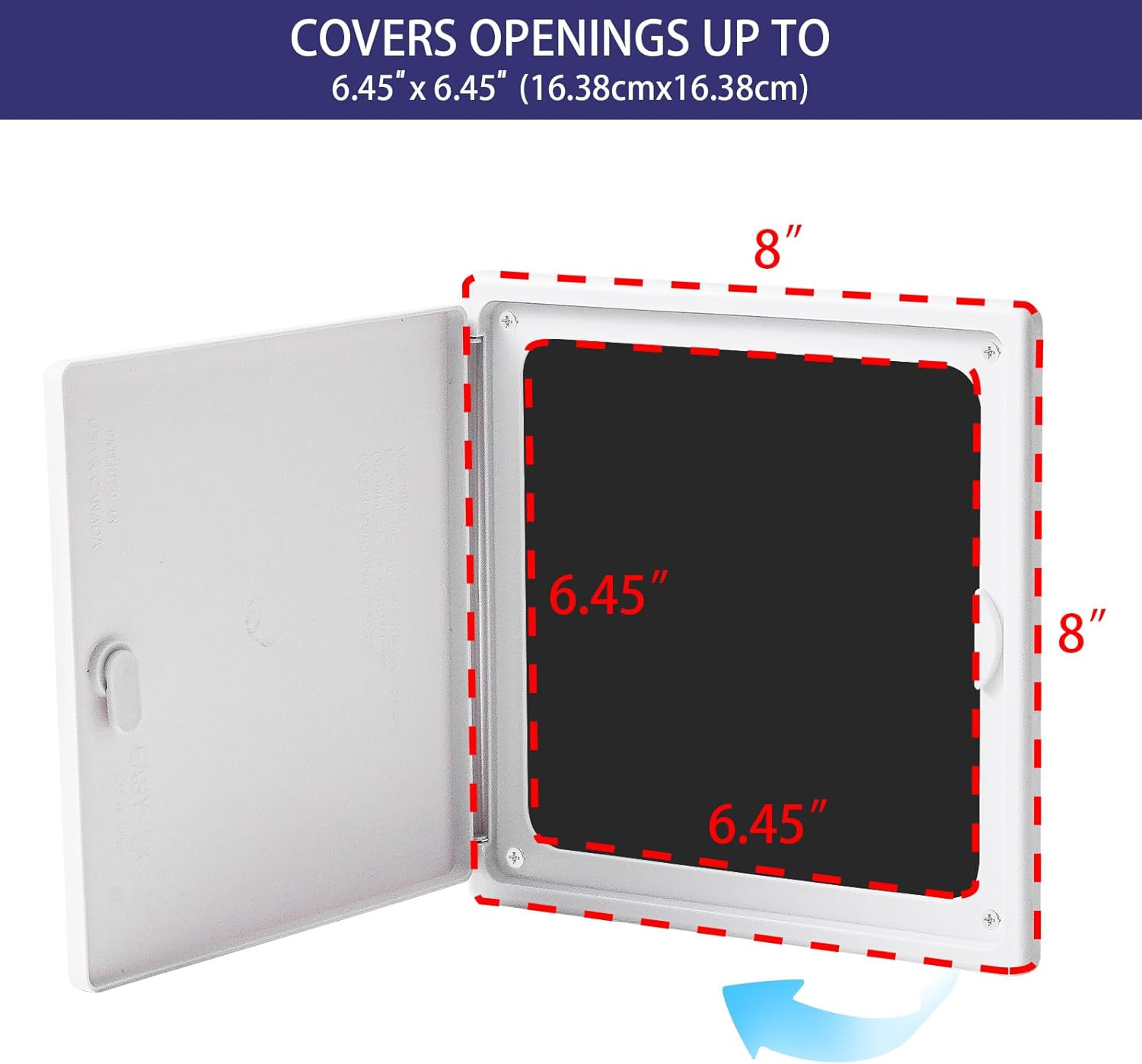 Access Panel 8X8 with Door (Max Service Opening 6.5X6.5) Plastic White (Medium 8