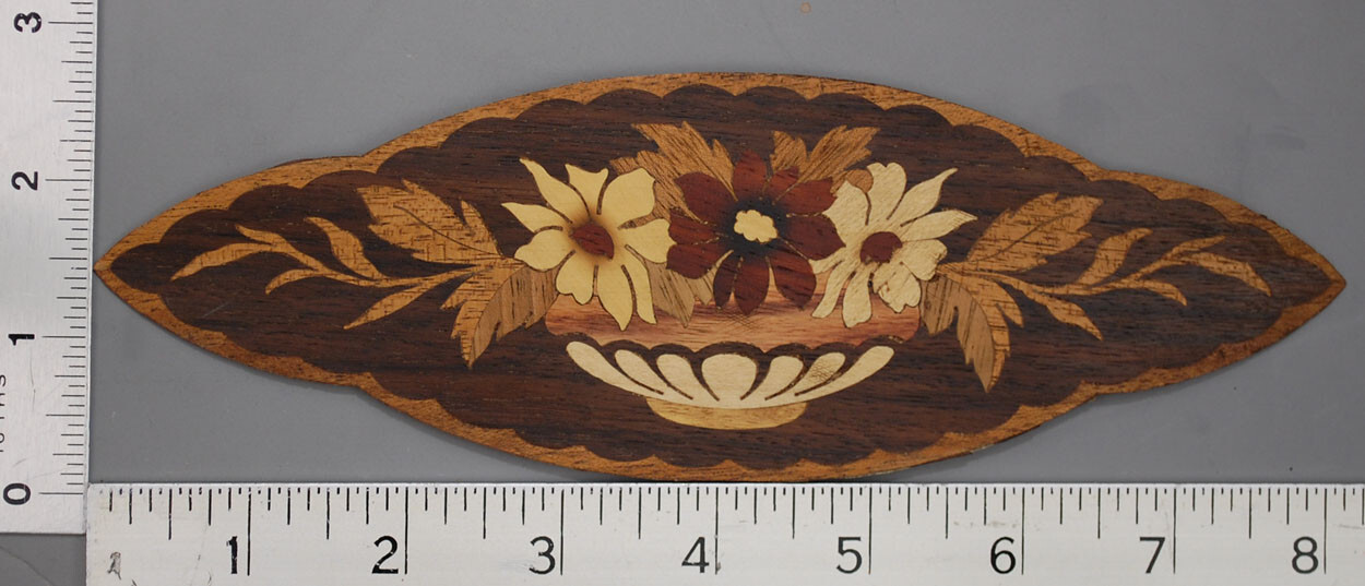 ca 1920-30 Floral Marguetry Panel from German Salesman Sample (panel-6)