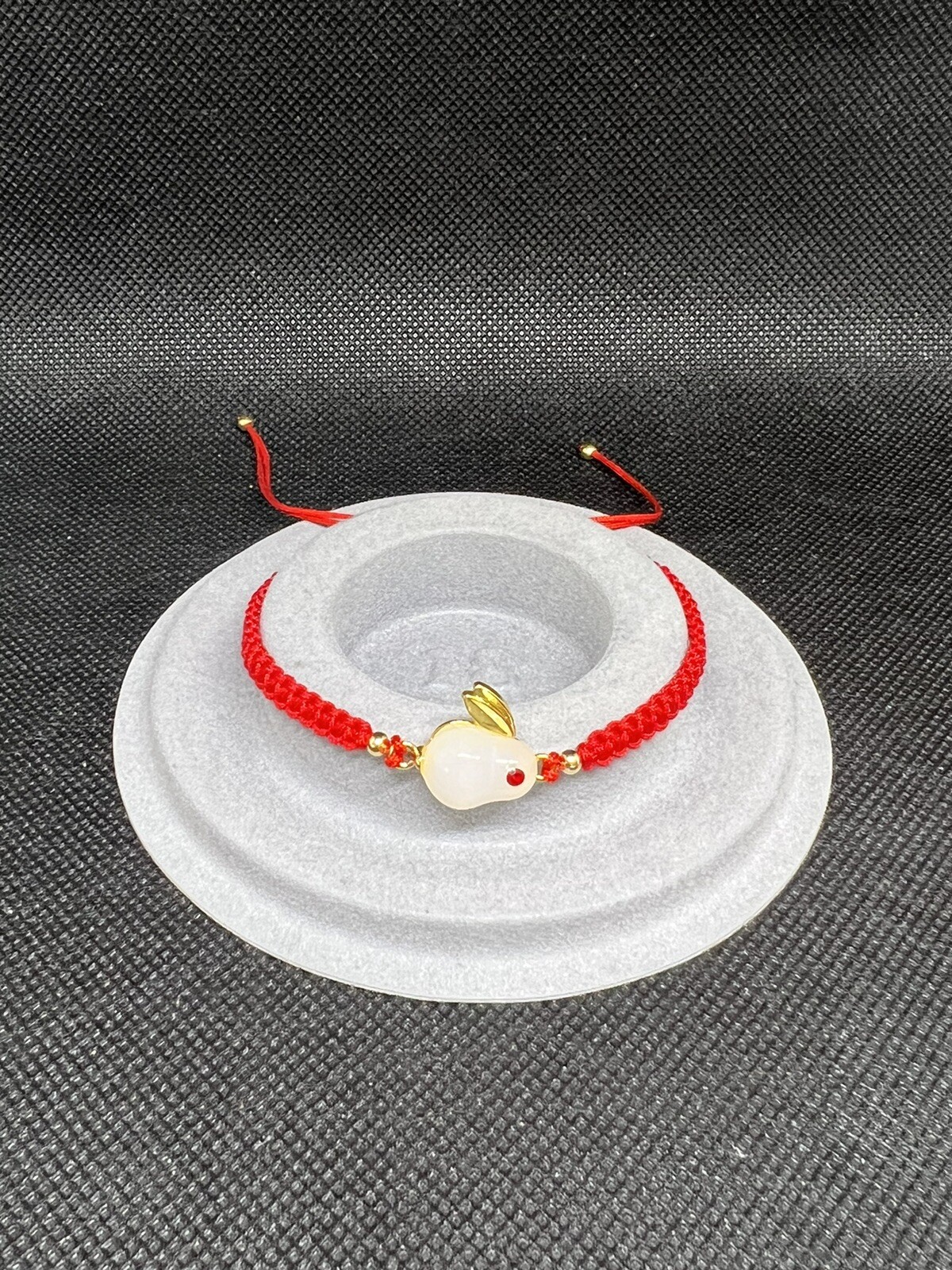 Red String Protection Bracelet, White Jade Rabbit Adjustable Bracelet, Gift Idea