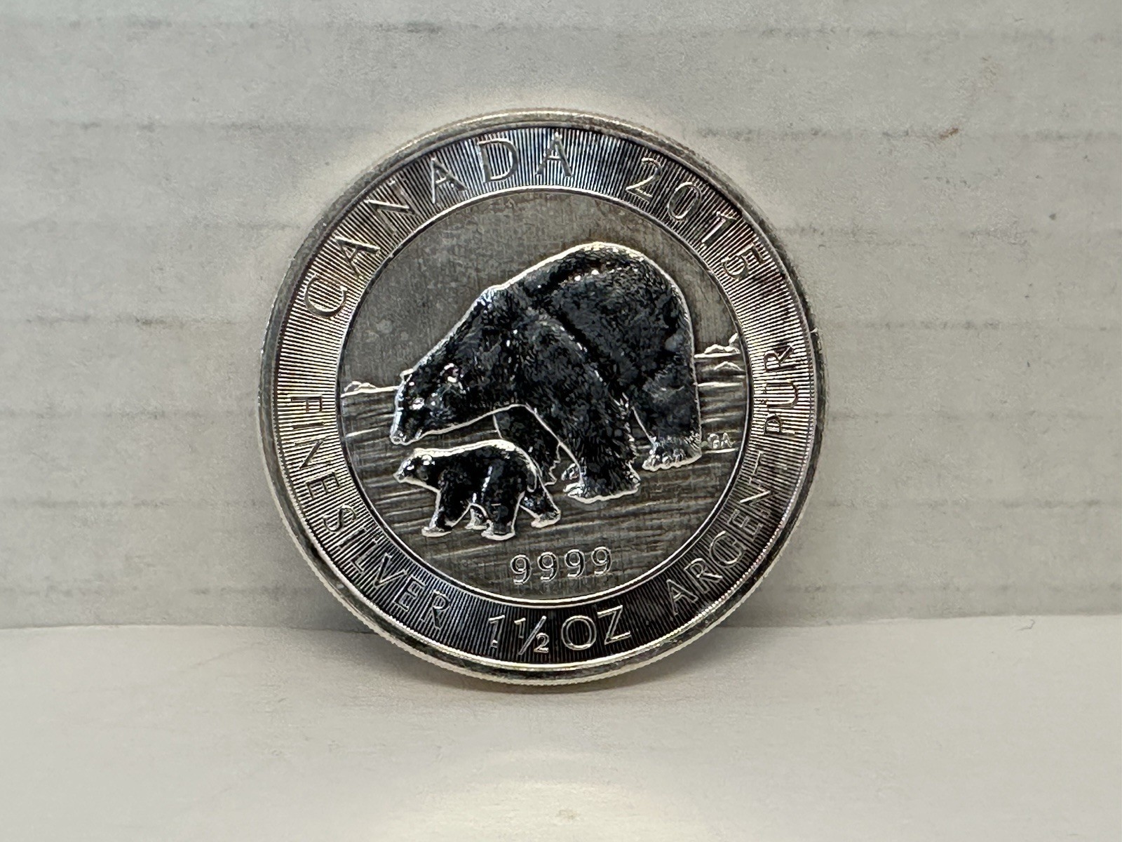 2015 $8 CANADA Queen Elizabeth II POLAR BEAR with CUB 1.5 Proof Silver Coin 9999