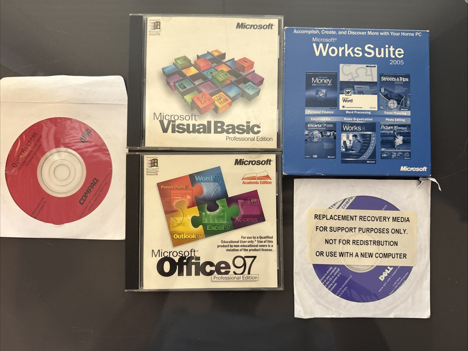 BIG Lot Of Computer CDs Dell, Toshiba, Dell and Microsoft - 61 discs - UNTESTED