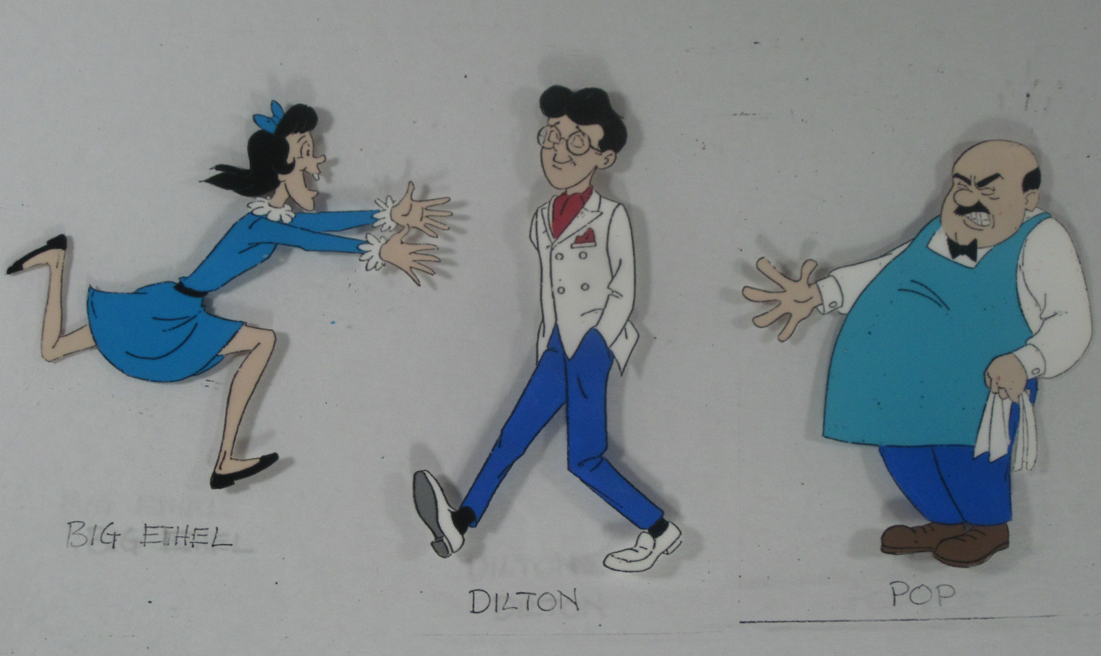 The Archie Show - Big Ethel, Dilton, & Pop - Original Model Cel - Unframed