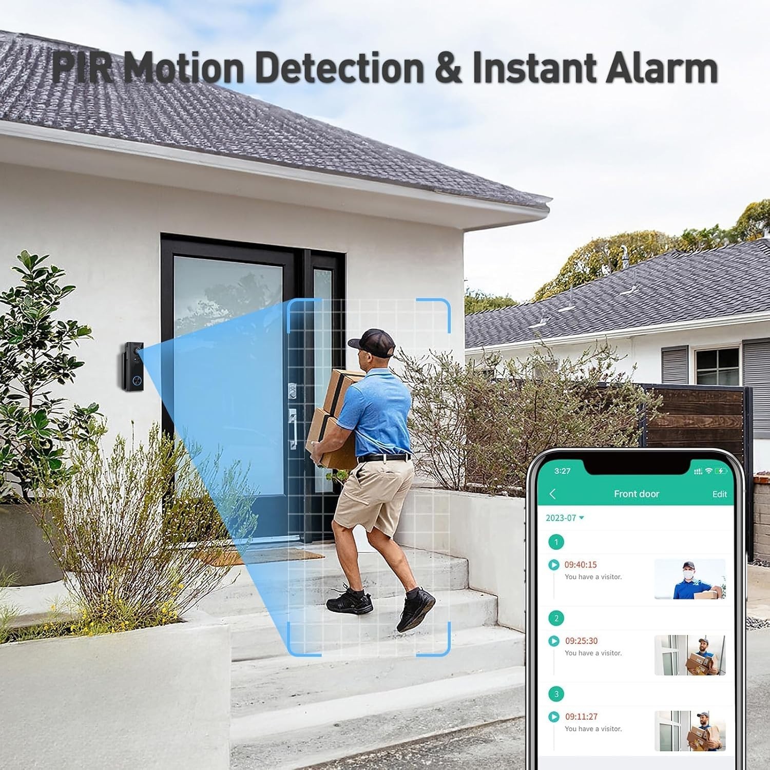 Smart Wireless Doorbell Camera - No Subscription, 2-K Video & Night Vision