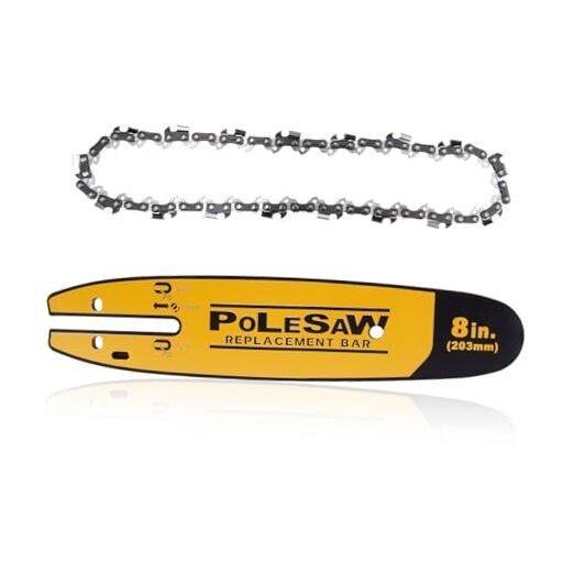 8-Inch Pole Saw Replacement Bar and Chain Combo, Guide Bar DWZCSB8, Compatible